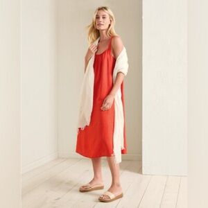 Eileen Fisher Organic Linen Red Dress Large